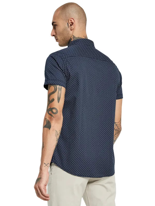 Mettle Geometric Printed Cotton Casual Shirt