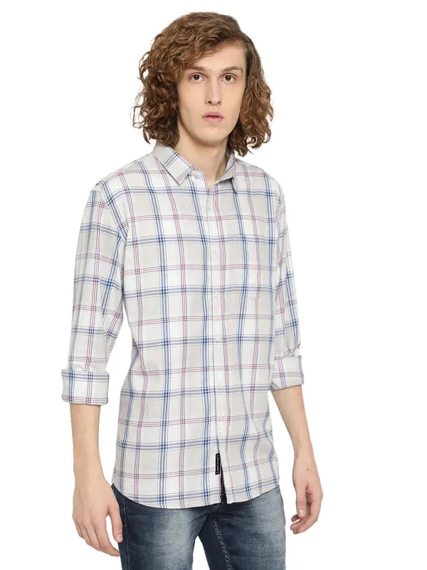 Mettle Men Tartan Checks Cotton Casual Shirt