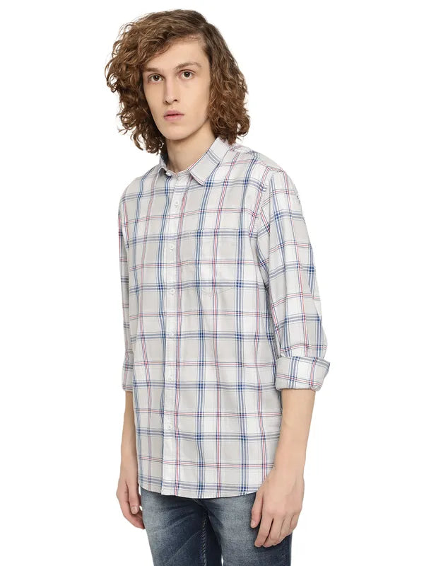 Mettle Men Tartan Checks Cotton Casual Shirt