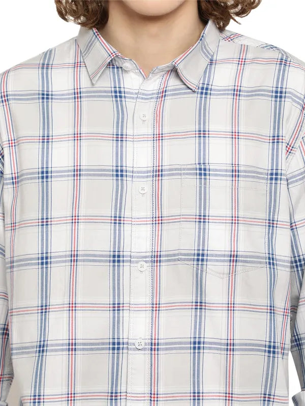 Mettle Men Tartan Checks Cotton Casual Shirt