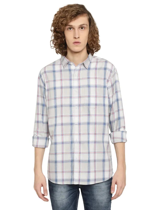 Mettle Men Tartan Checks Cotton Casual Shirt