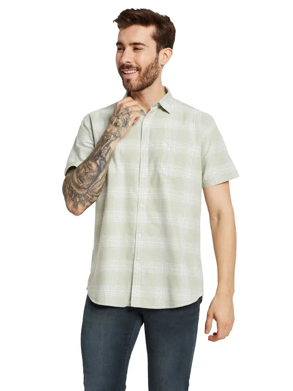 Mettle Men Opaque Checked Casual Shirt