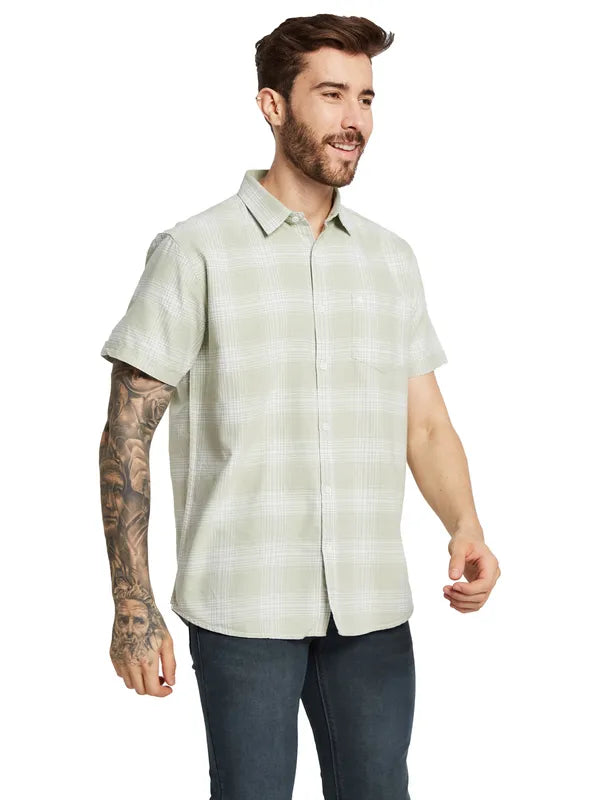 Mettle Men Opaque Checked Casual Shirt