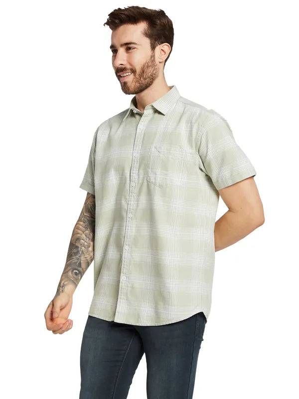 Mettle Men Opaque Checked Casual Shirt