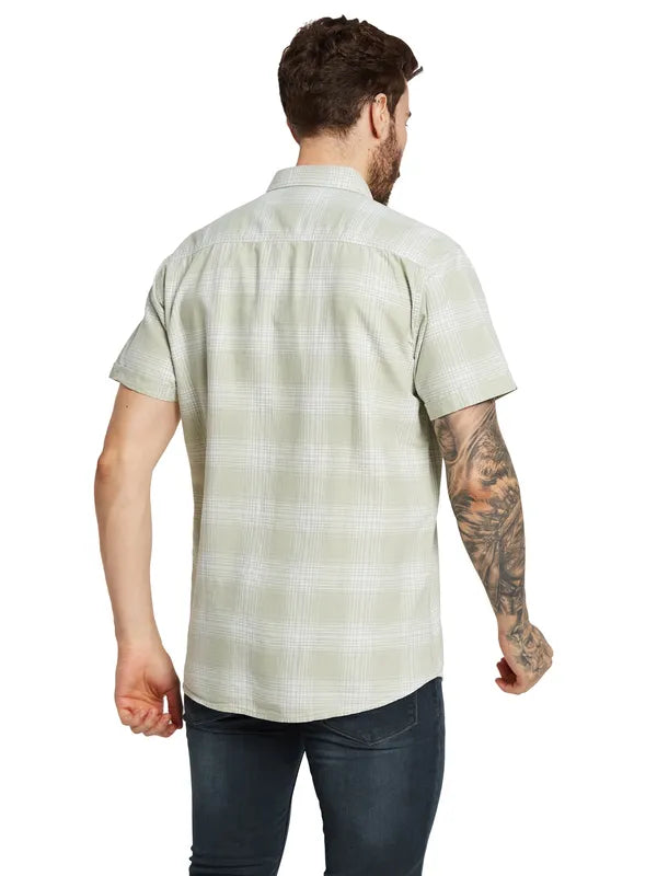 Mettle Men Opaque Checked Casual Shirt