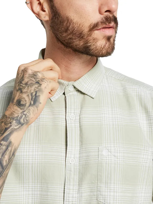 Mettle Men Opaque Checked Casual Shirt