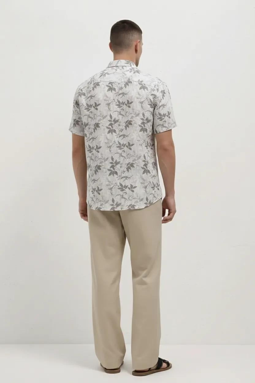 Men Heather Floral Printed Casual Shirt