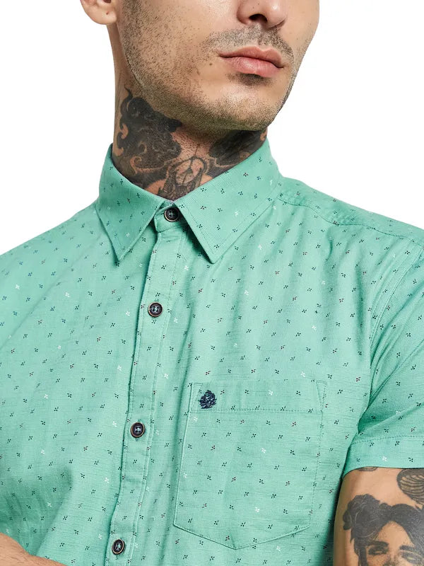 Mettle Men Printed Cotton Casual Shirt