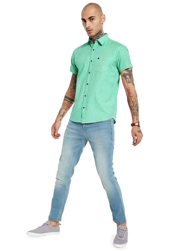 Mettle Men Printed Cotton Casual Shirt