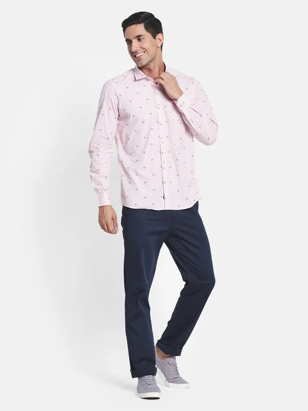 Men Pink Printed Casual Shirt