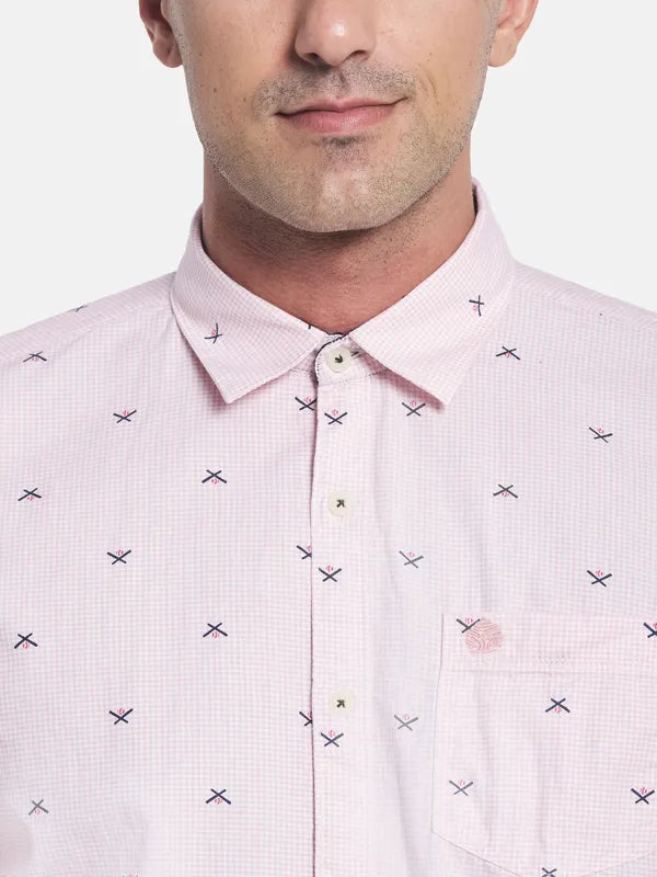 Men Pink Printed Casual Shirt