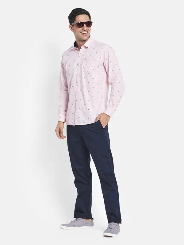 Men Pink Printed Casual Shirt