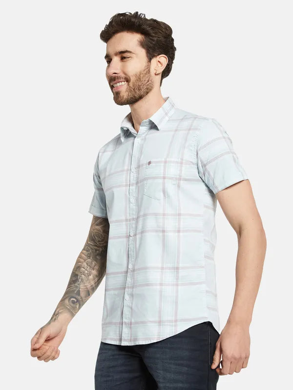 Mettle Windowpane Checks Opaque Checked Cotton Casual Shirt