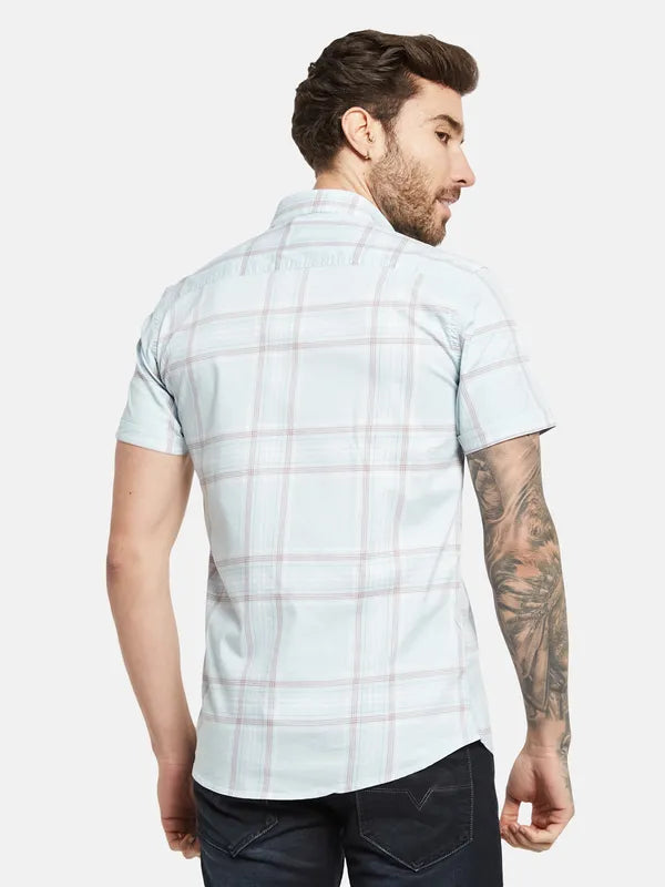 Mettle Windowpane Checks Opaque Checked Cotton Casual Shirt