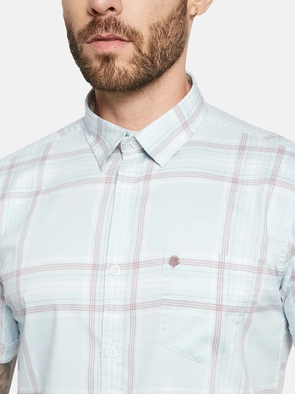 Mettle Windowpane Checks Opaque Checked Cotton Casual Shirt