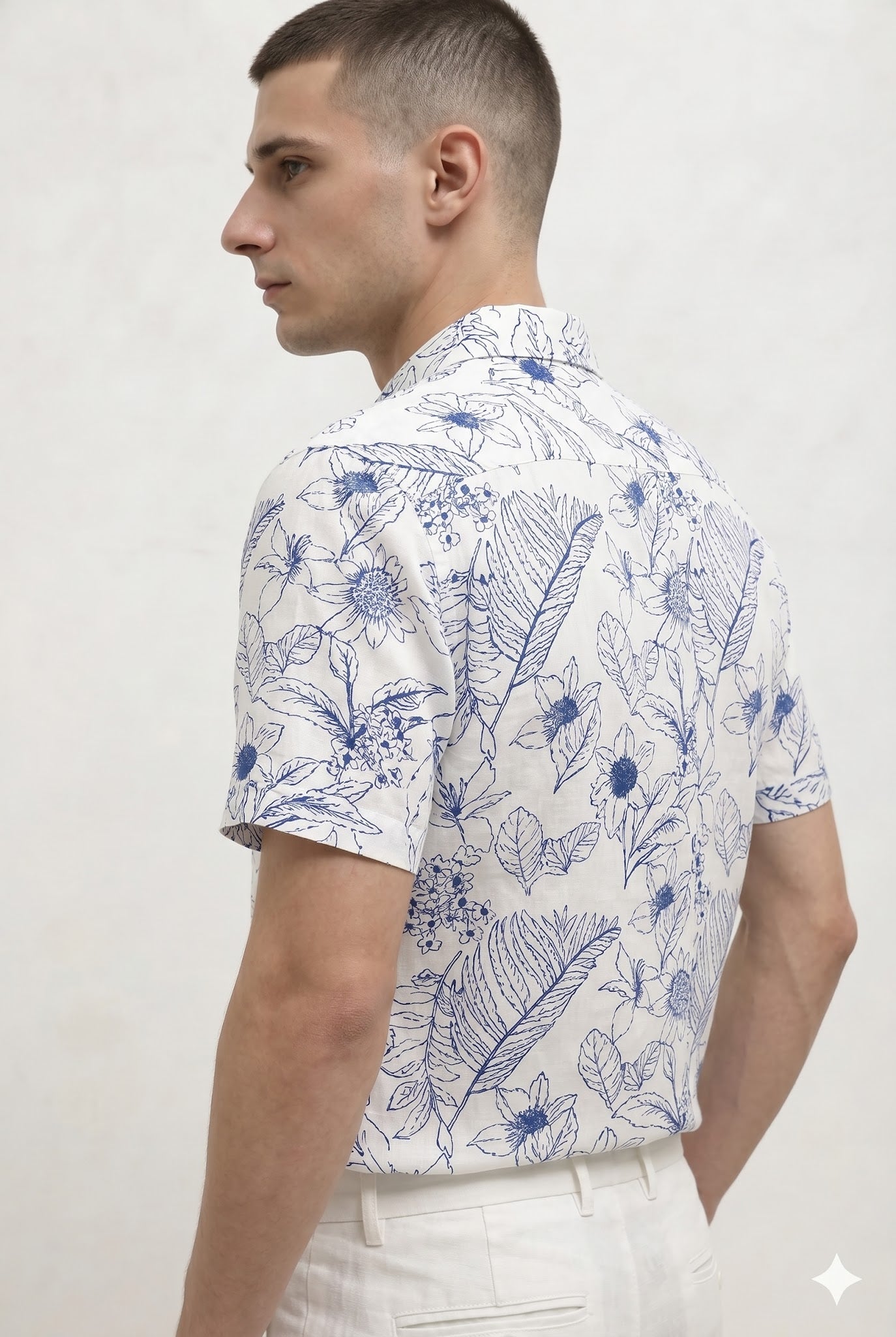 Men Air-Force Floral Printed Casual Shirt