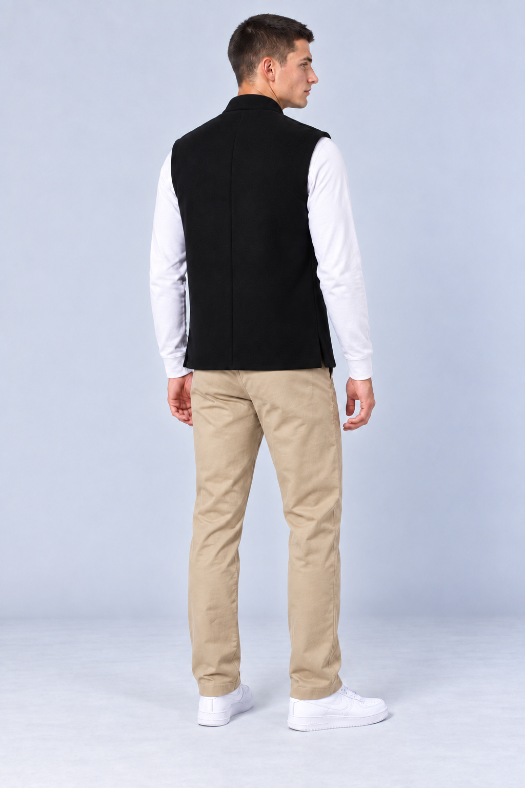Men’s Regular Fit Nehru Waistcoat – Black