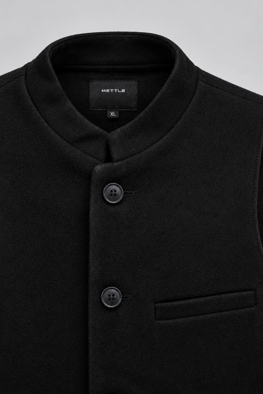 Men’s Regular Fit Nehru Waistcoat – Black