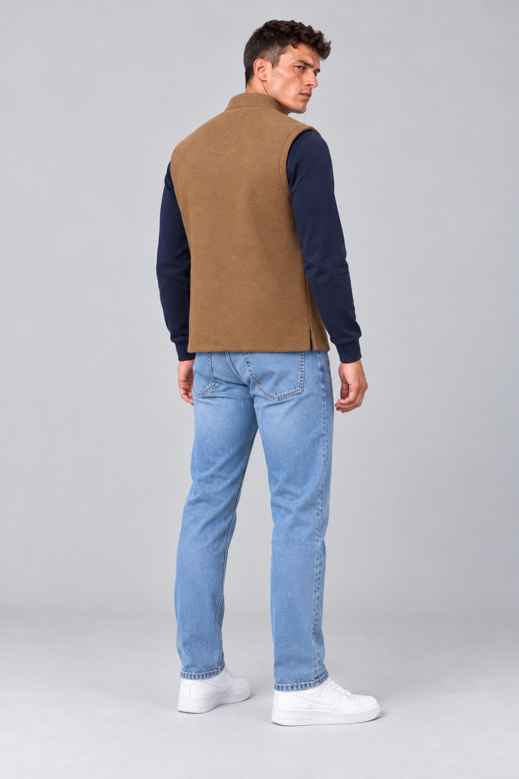 Men’s Regular Fit Nehru Waistcoat – Espresso