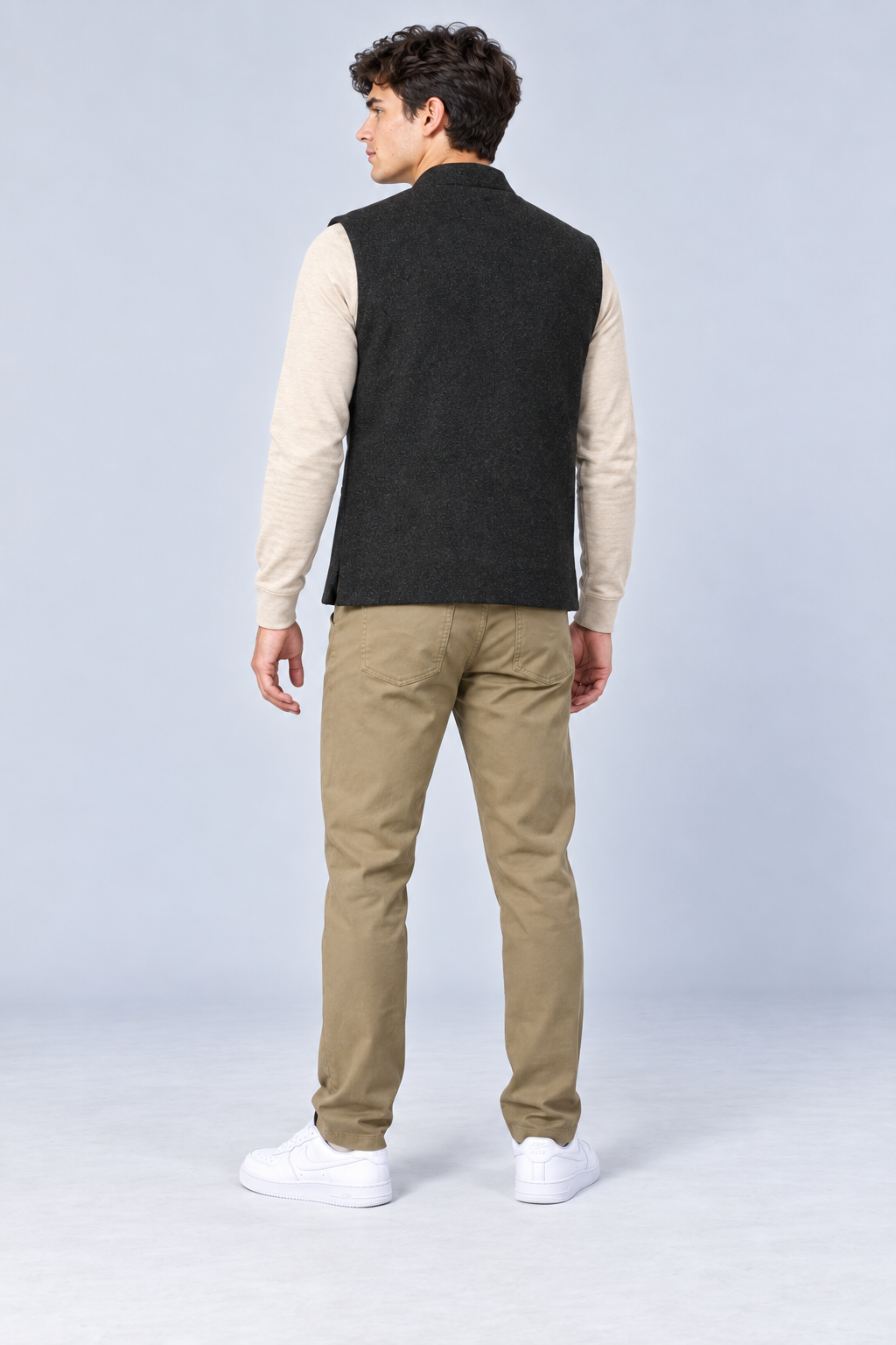 Men’s Regular Fit Nehru Waistcoat – Heather