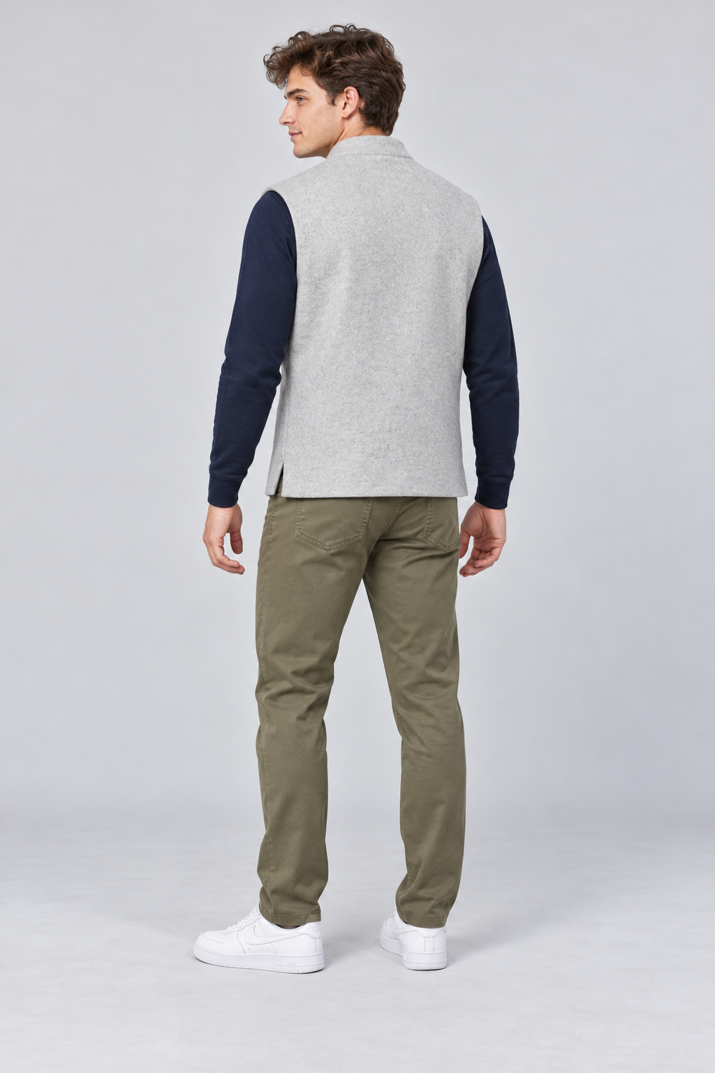 Men’s Regular Fit Nehru Waistcoat – Light Grey