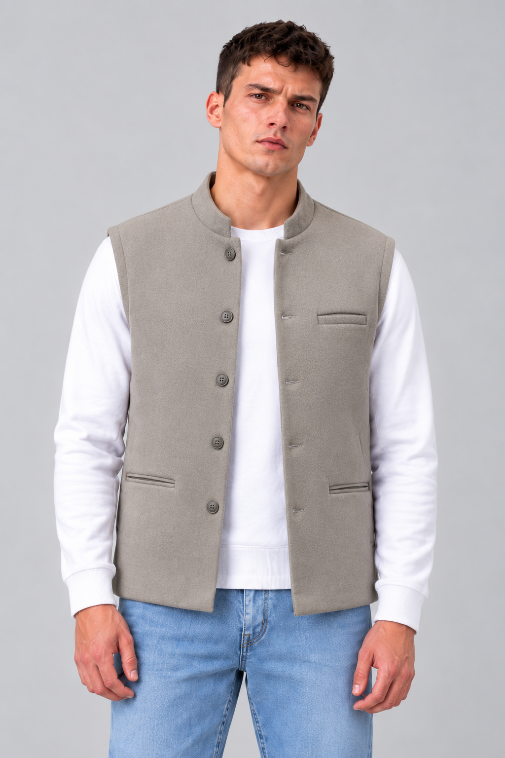 Men’s Regular Fit Waistcoat – Natural