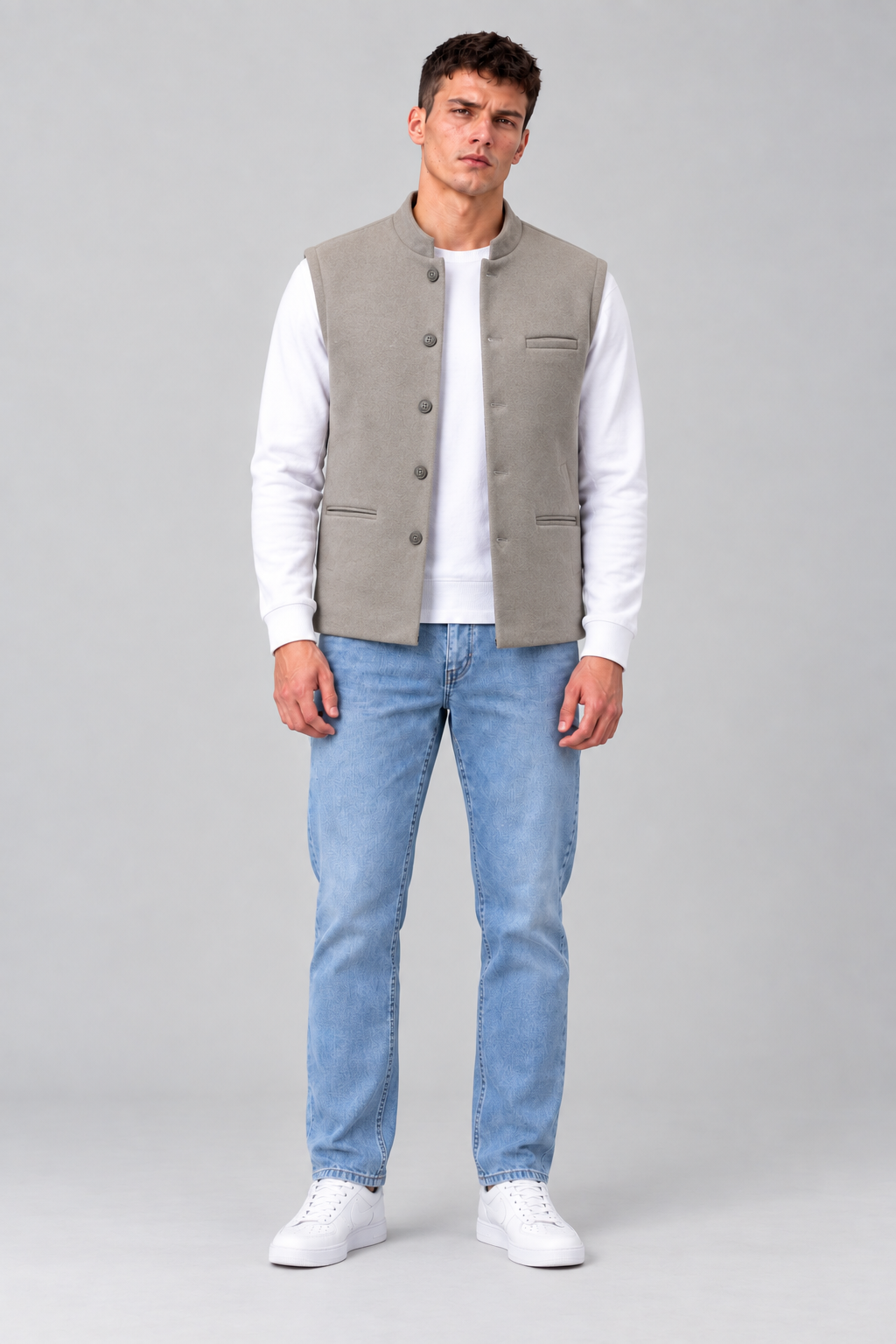 Men’s Regular Fit Waistcoat – Natural