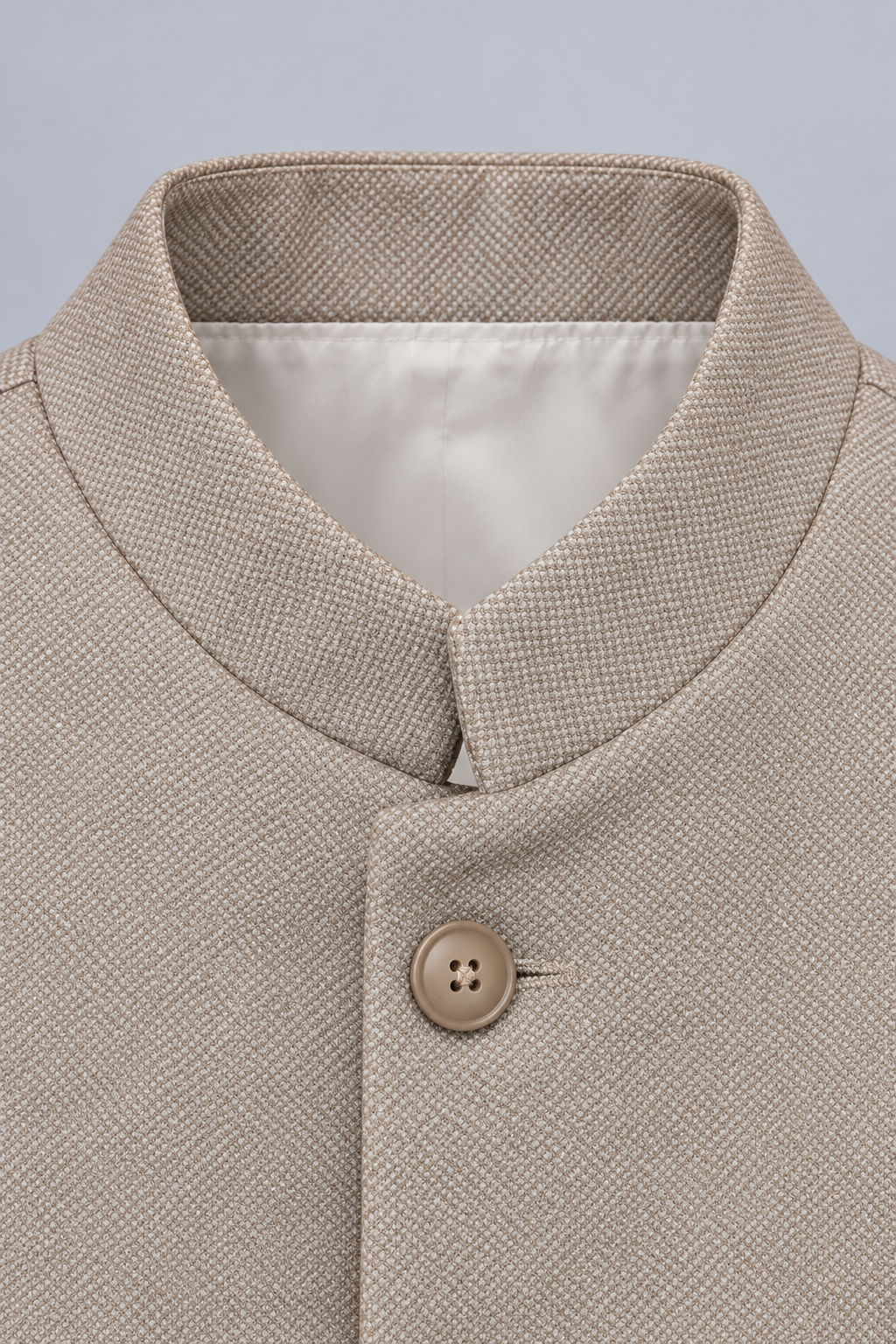 Men’s Natural Bird’s Eye Knitted Waistcoat – Regular Fit