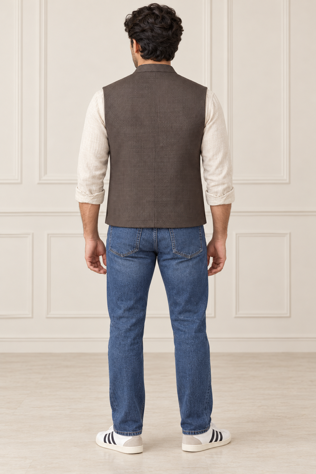 Men’s Espresso Tweed Waistcoat – Regular Fit
