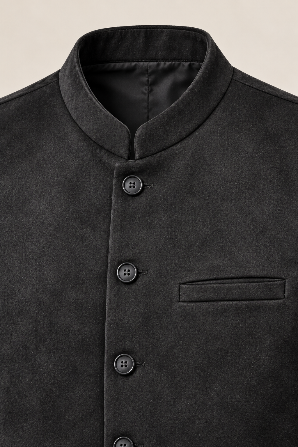 Men’s Black Knitted Suede Waistcoat – Regular Fit
