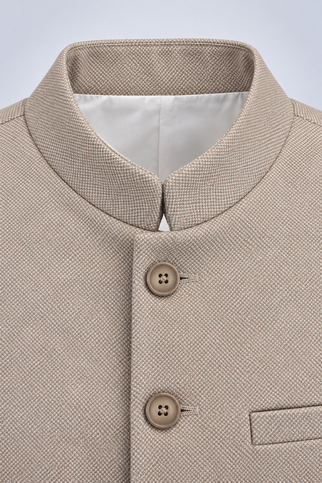 Men’s Khaki Knitted Suede Waistcoat – Regular Fit