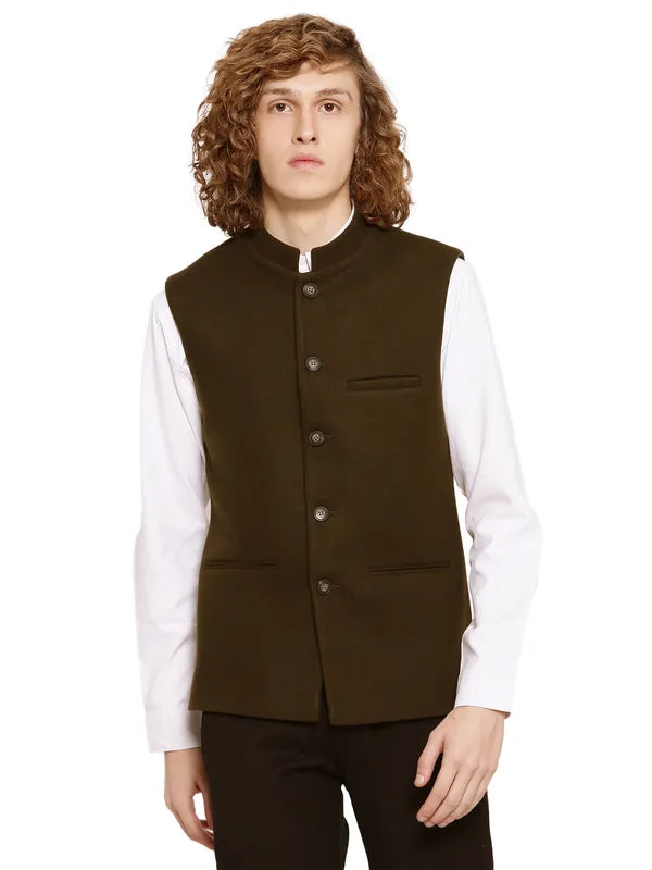 Mettle Men Olive Green Waistcoat