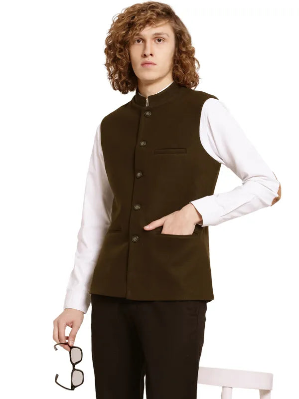 Mettle Men Olive Green Waistcoat