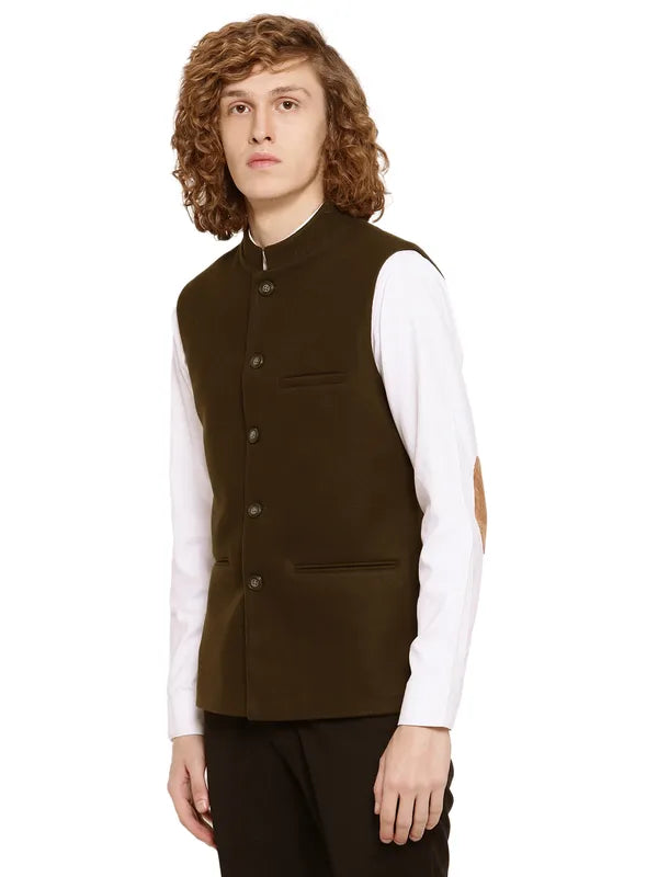 Mettle Men Olive Green Waistcoat