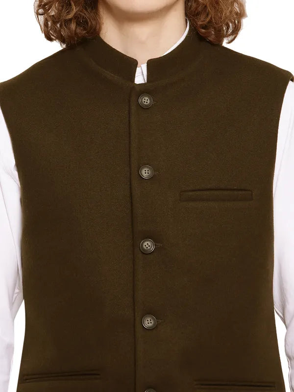 Mettle Men Olive Green Waistcoat