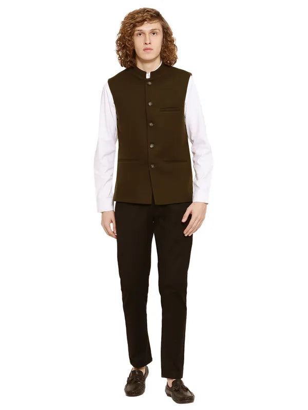 Mettle Men Olive Green Waistcoat