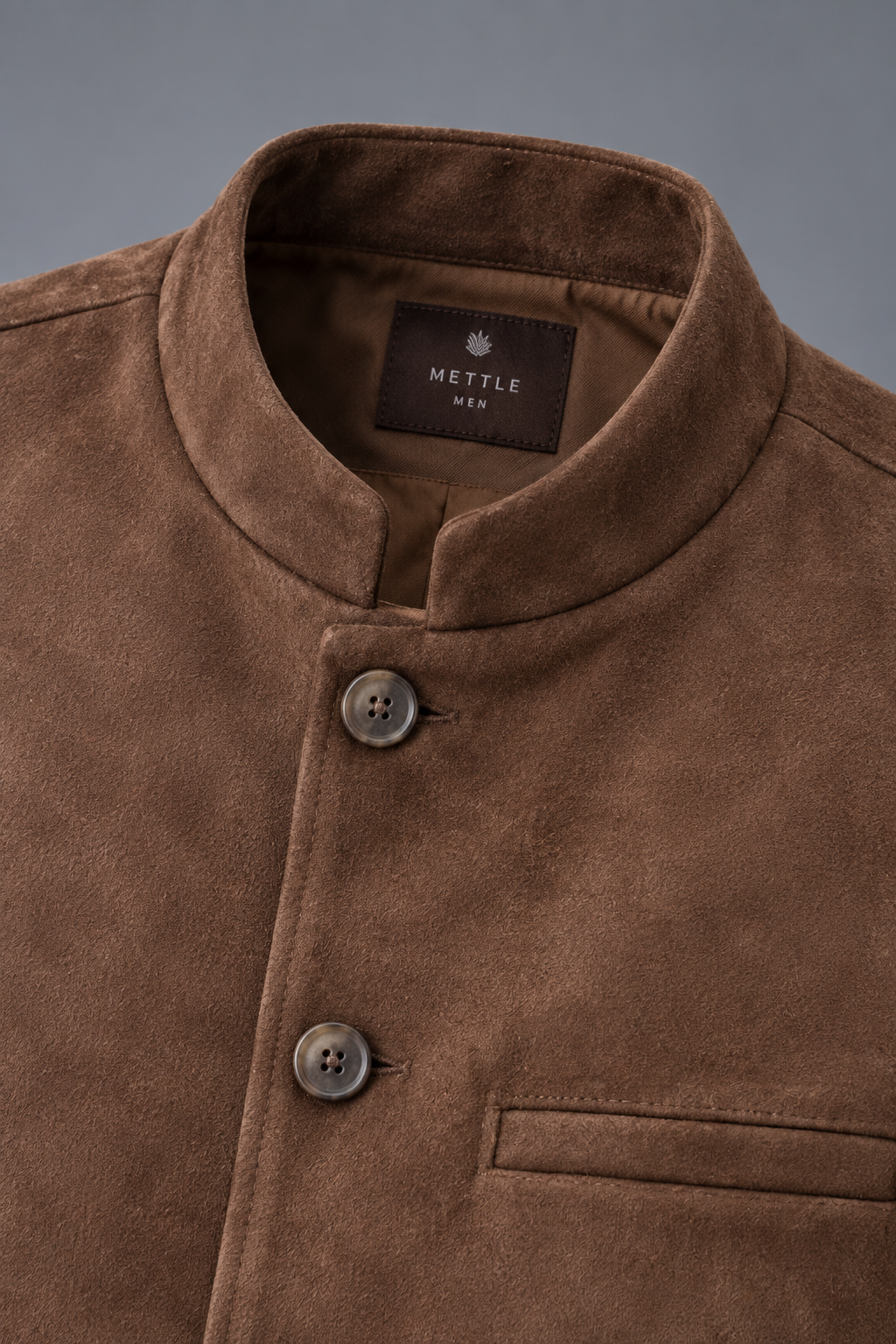 Men’s Regular Fit Knitted Suede Waistcoat – Espresso