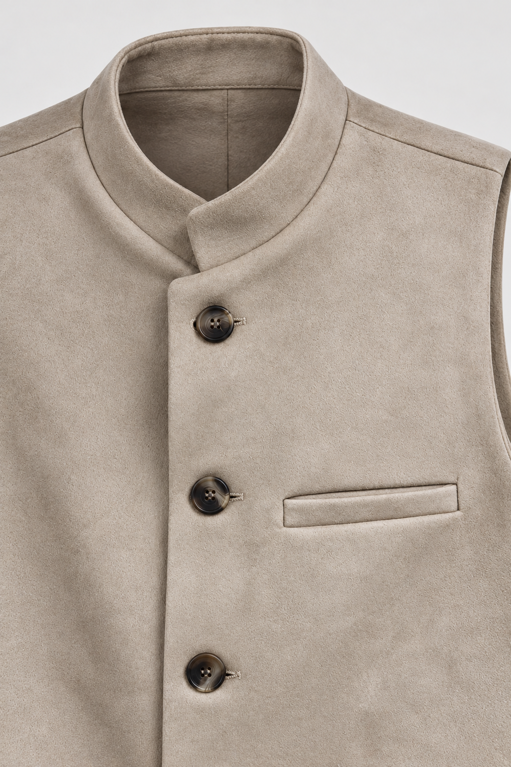 Men’s Regular Fit Knitted Suede Waistcoat – Onyx