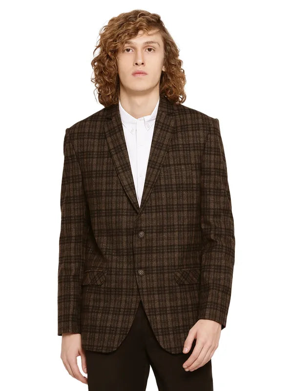 Mettle Men Checked Single Breasted Blazer