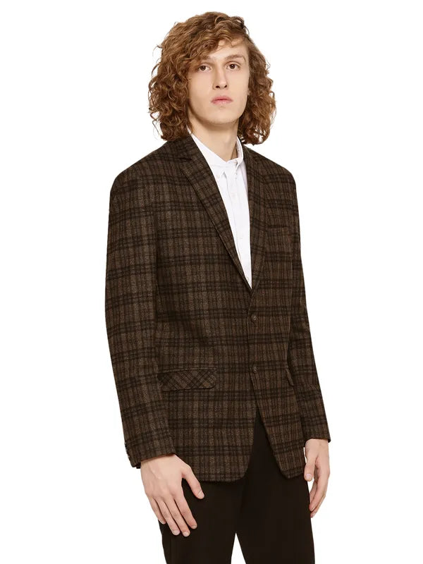 Mettle Men Checked Single Breasted Blazer