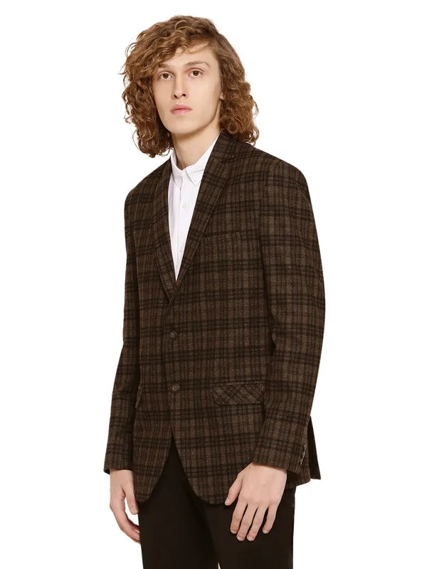 Mettle Men Checked Single Breasted Blazer