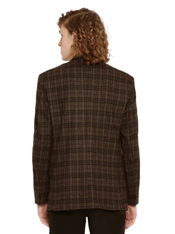 Mettle Men Checked Single Breasted Blazer