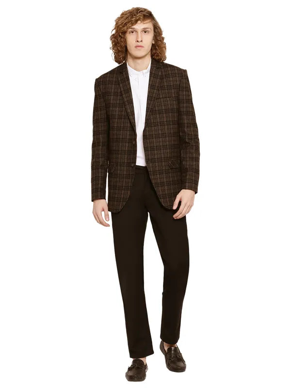 Mettle Men Checked Single Breasted Blazer