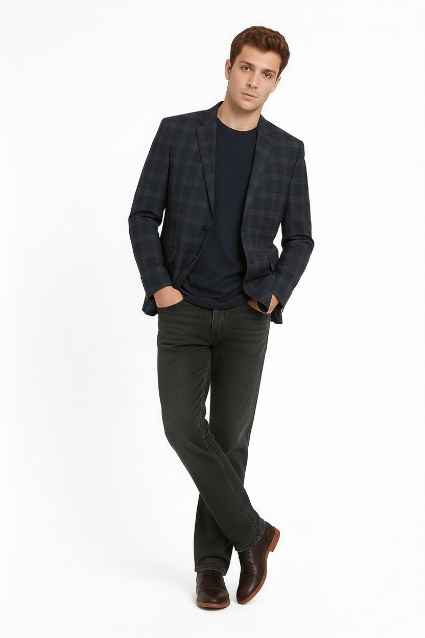 Men Checked Coat