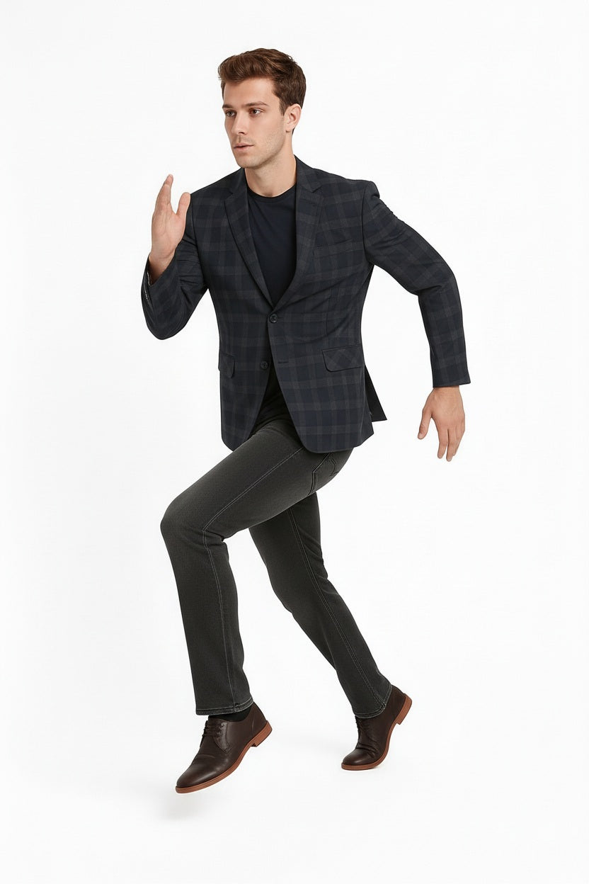 Men Checked Coat
