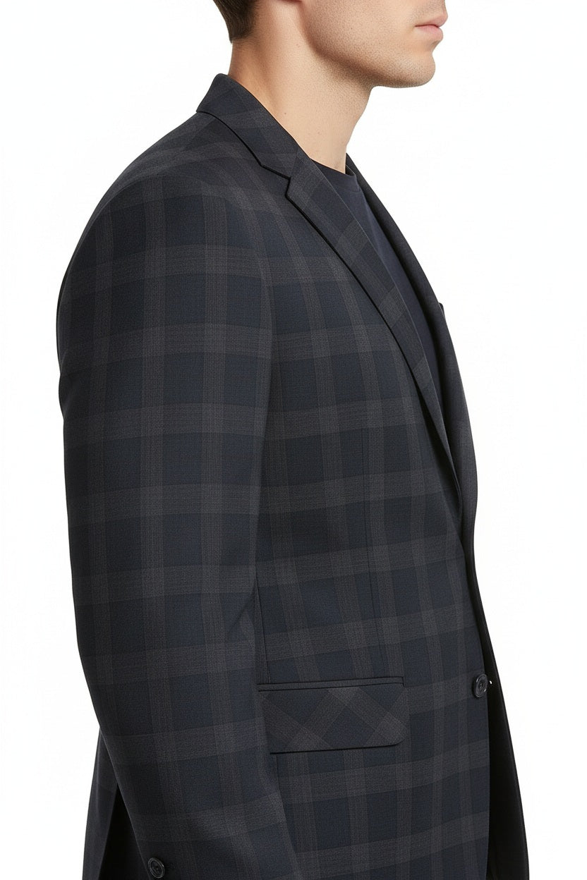 Men Checked Coat