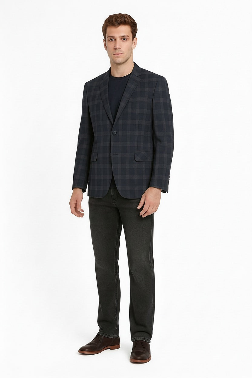 Men Checked Coat