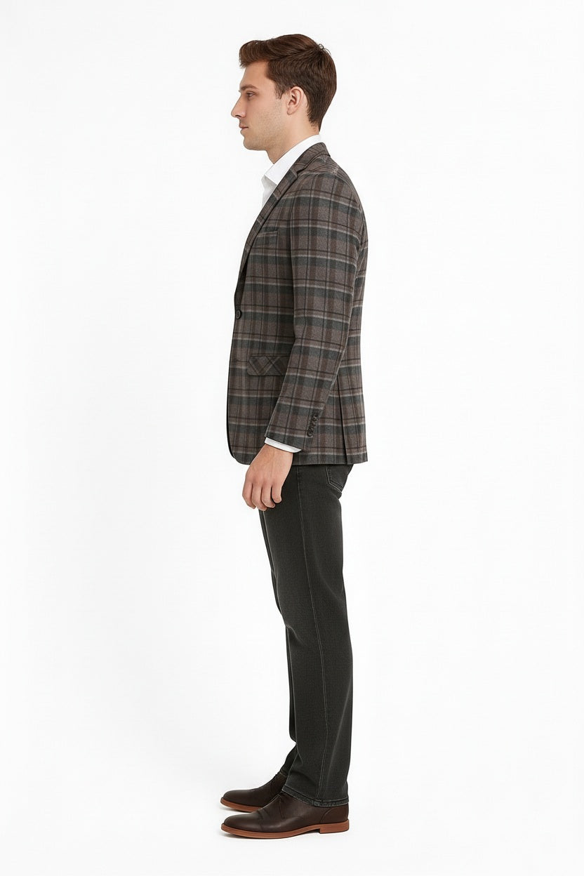 Men Checked Coat