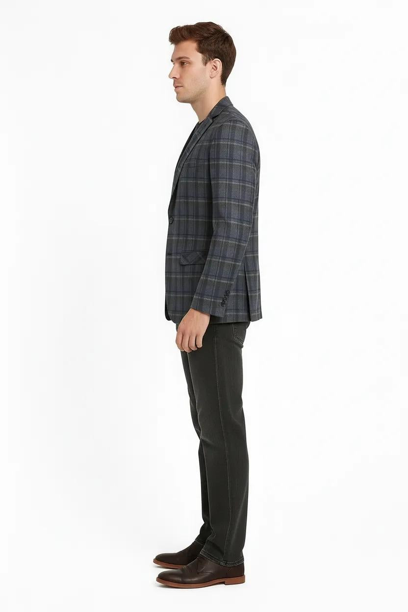 Men Checked Coat