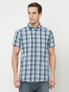 Mettle Men White Tartan Checks Checked Casual Shirt